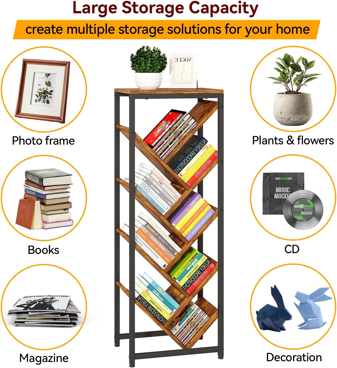 Thumbnail 6 de IBUYKE Tree Bookshelf 9-Tier 41.9in