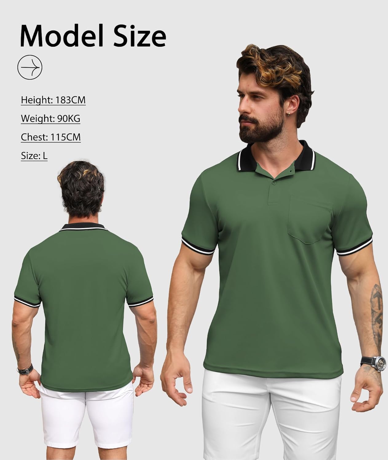 Detalle de SwissWell 3 Pack Mens Polo Shirts – Short Sleeve Breathable Polo Tops for Golf, Tennis and Everyday Wear