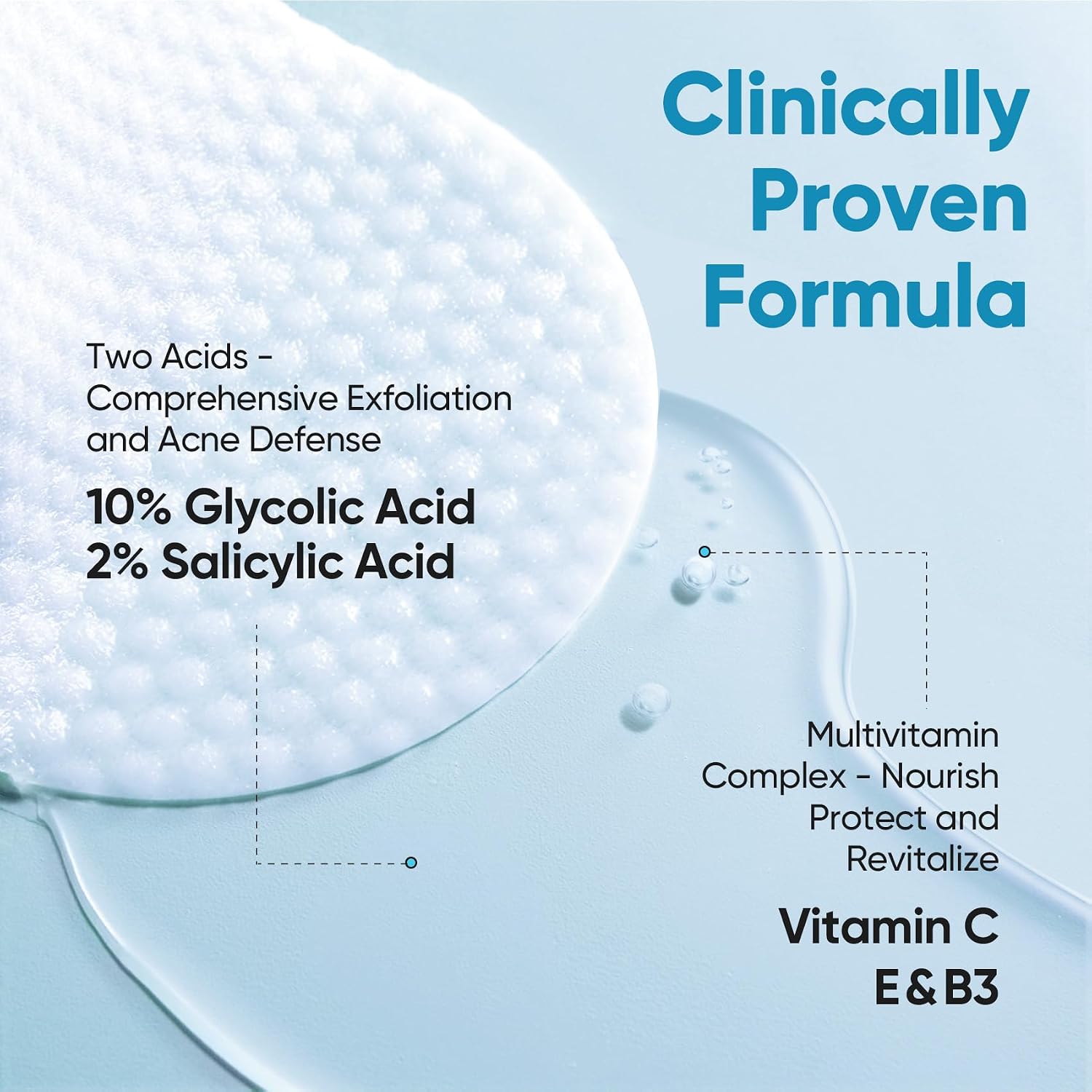 Detalle 2 de Glycolic Acid and Salicylic Acid Facial Pads, 60 Pads