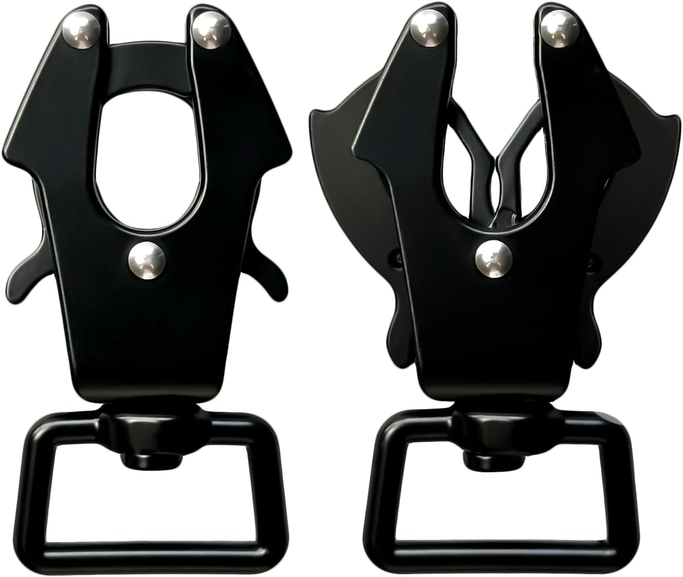 Thumbnail 6 de ETIALURE 2PCS Dog Lead Frog Clip with 360° Swivel Carabiner – Quick Release Safety Clips (Square + Round)