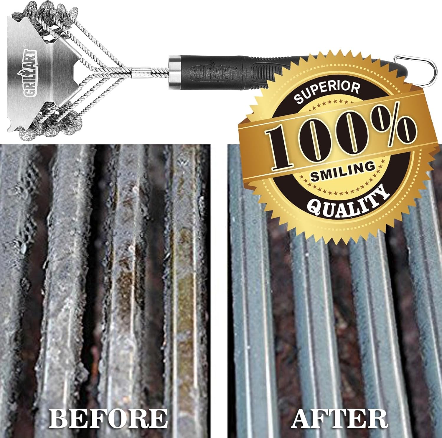 Thumbnail 6 de Bristle Free Grill Brush and Scraper (18'' Stainless) for Porcelain, Gas, Charcoal Grills