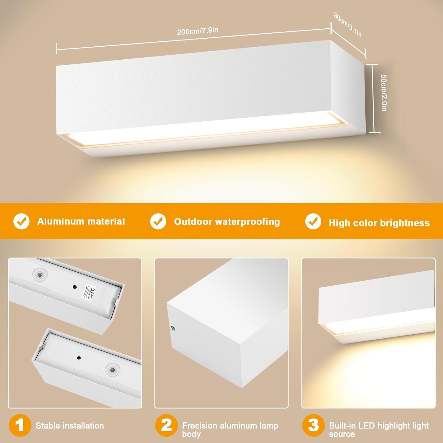 Detalle de 2 Pack Apliques Pared Exterior 18W 30cm 3000K