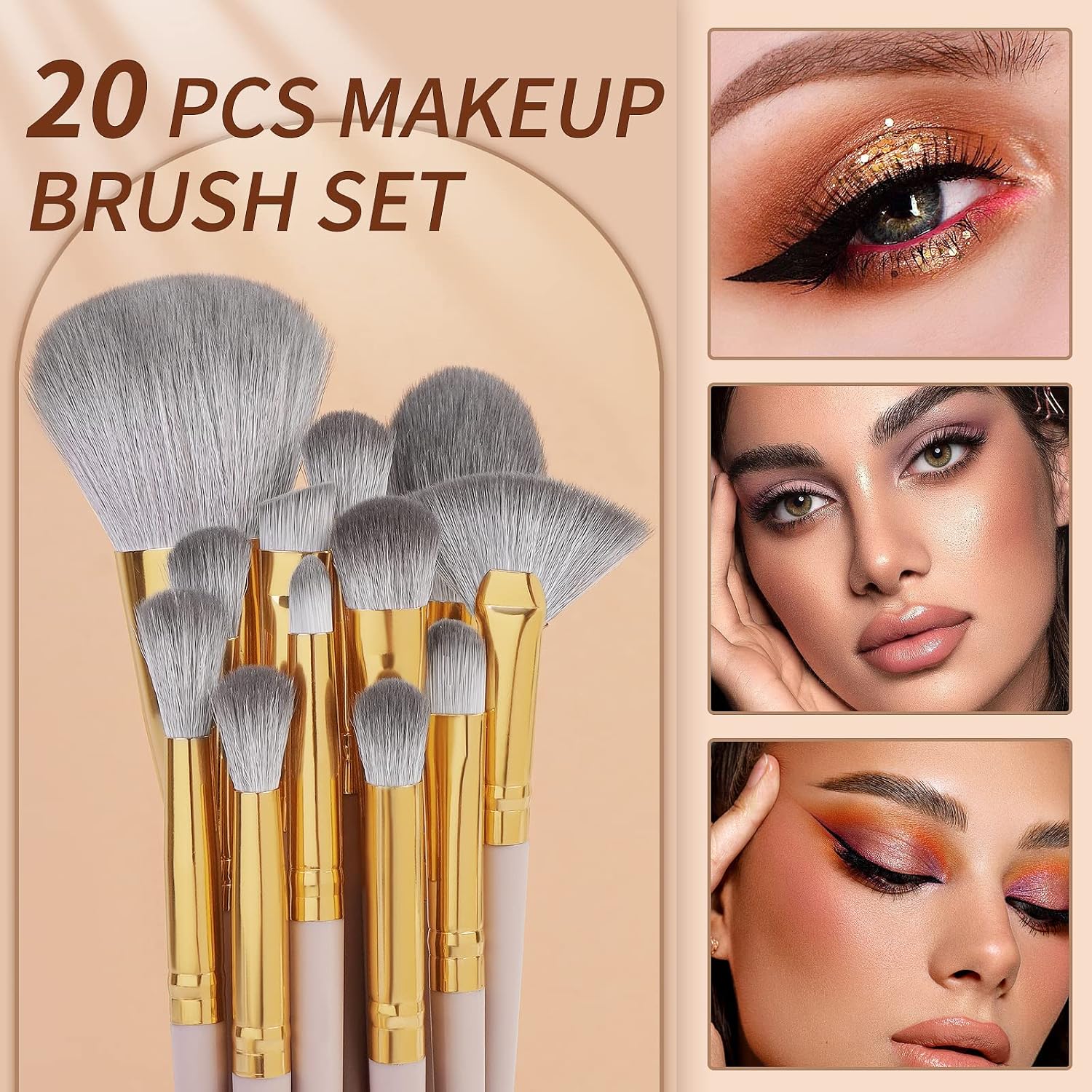 Detalle de MAANGE Makeup Brush Set, 20-piece