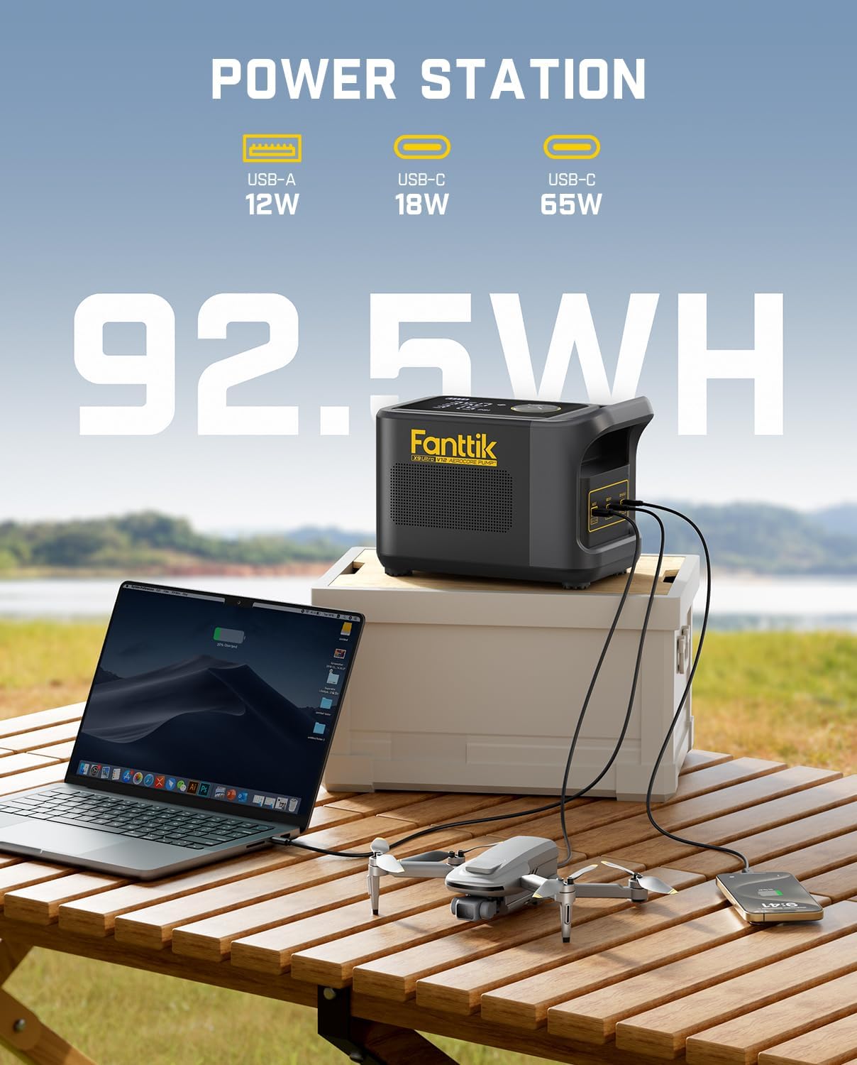 Thumbnail 2 de Fanttik X9 92.5Wh Portable Tire Inflator