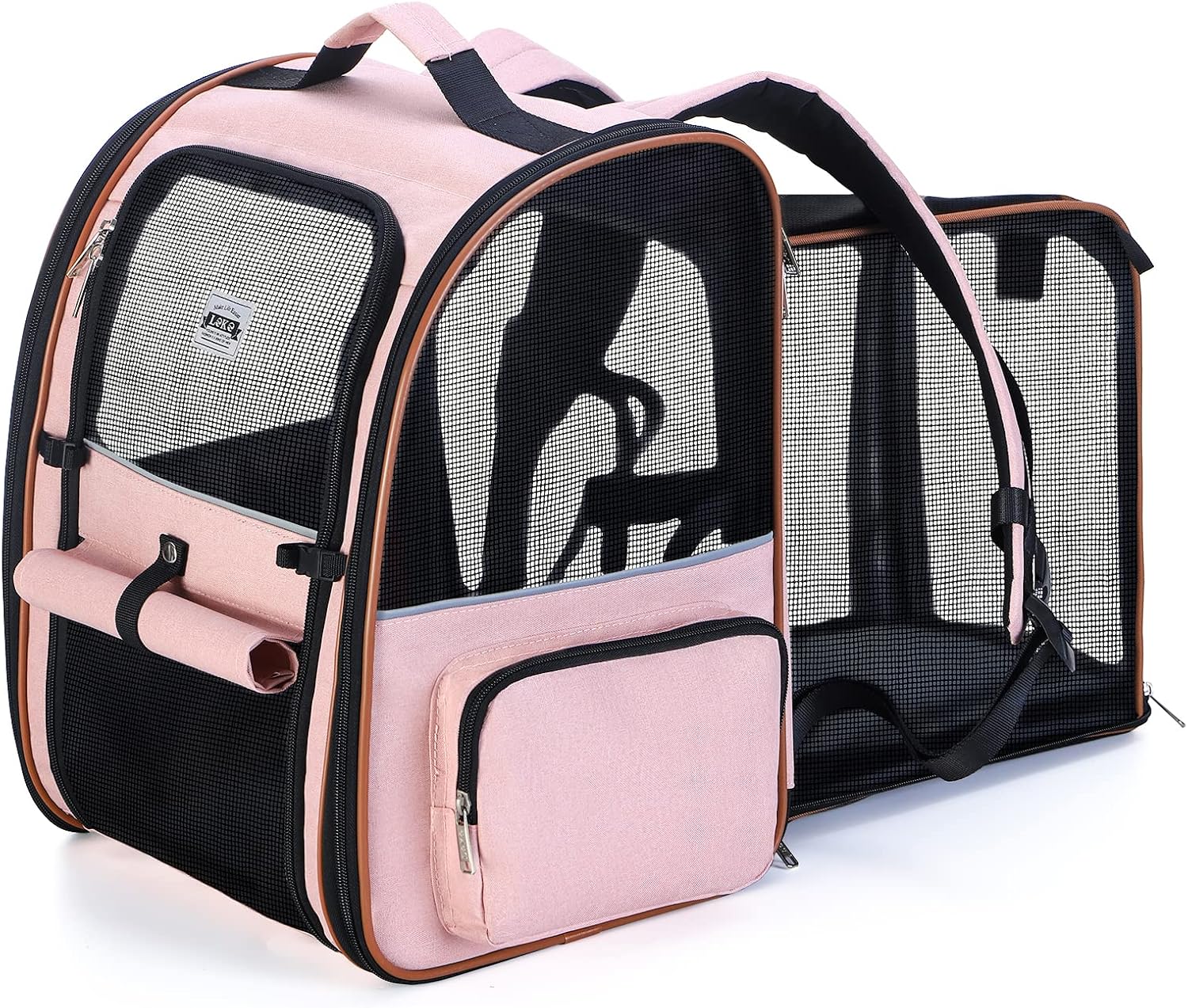 Detalle de Lekespring Katzenrucksack erweiterbar 32×28,4×42 cm