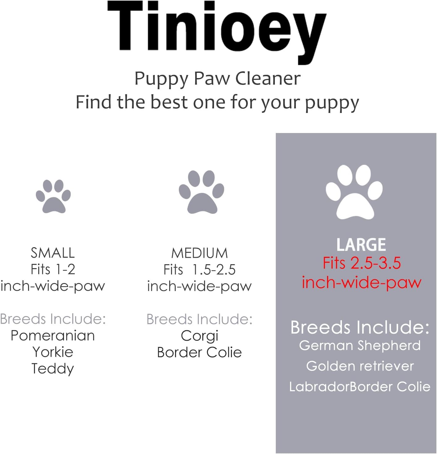 Detalle 2 de Tinioey Dog Paw Cleaner for Large Dogs 8.7in