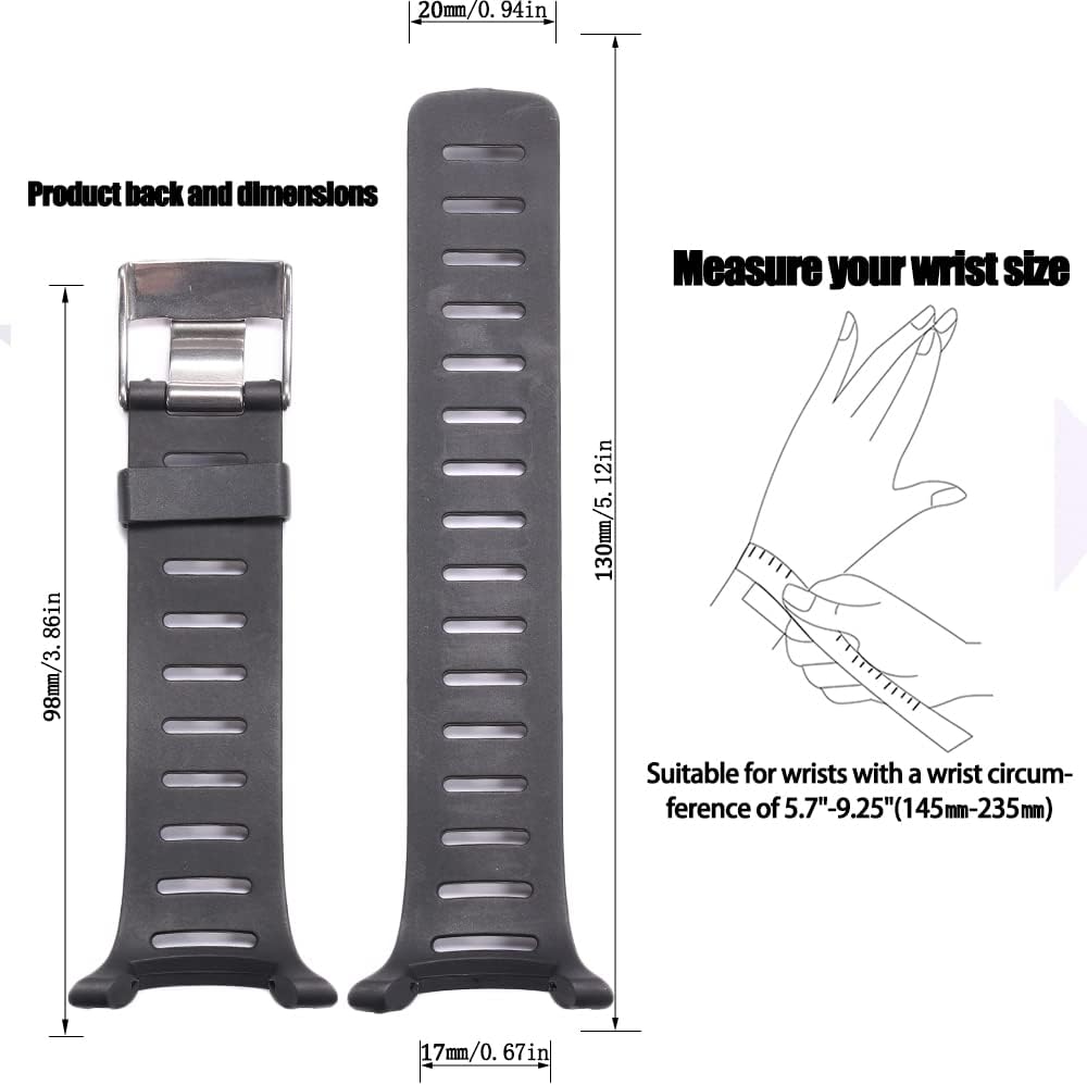 Detalle 2 de MCXGL Gummi Uhrenarmband für Suunto T1/T1C/T3/T3C/T4C/T4D