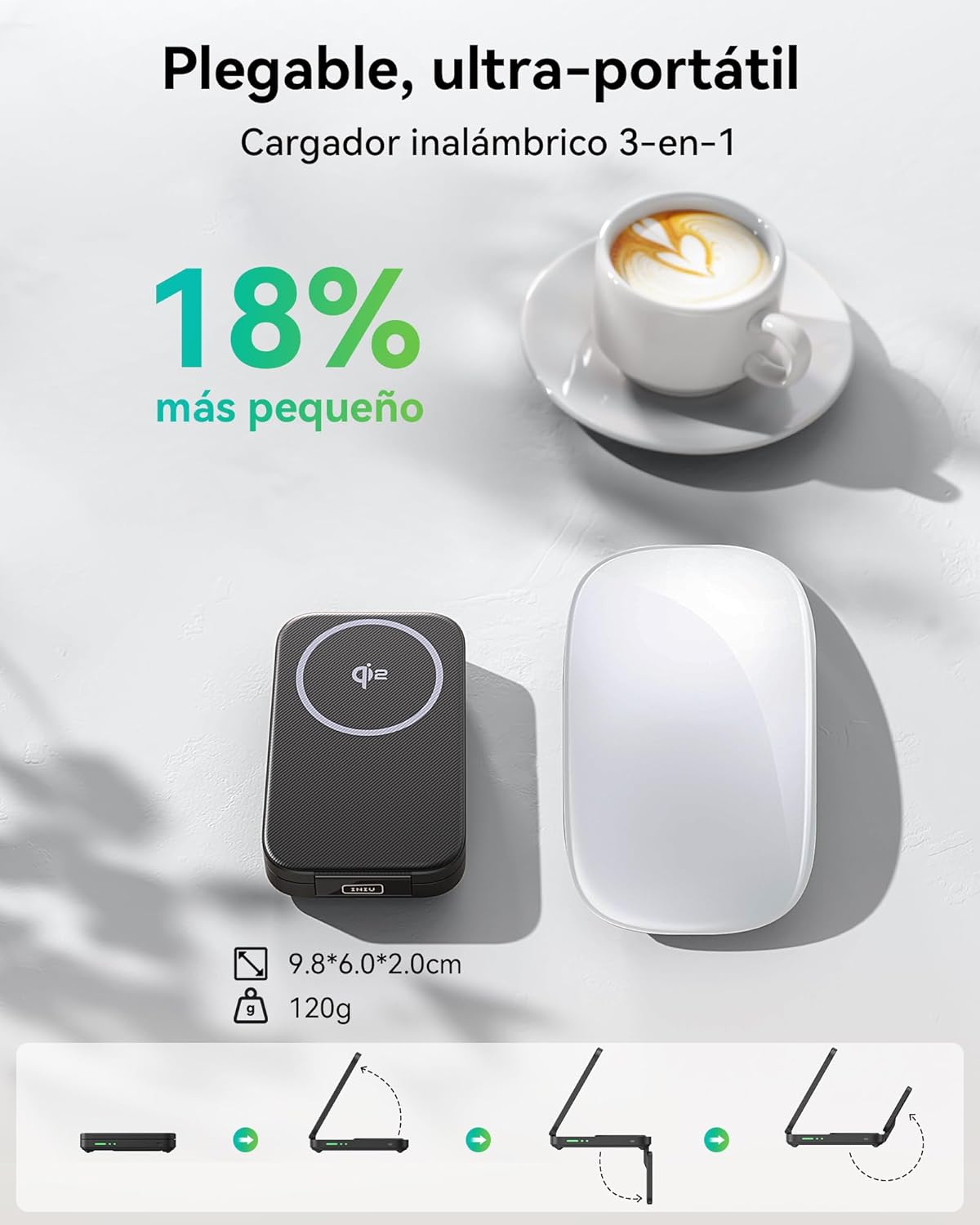 Thumbnail 2 de INIU Cargador Inalámbrico 3 en 1 15W MagSafe