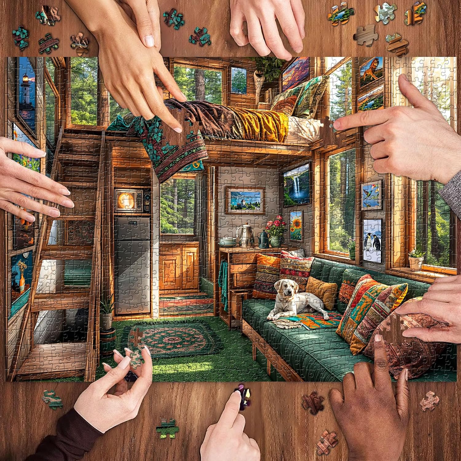 Thumbnail 4 de TangComplete Forest House 1000-Piece Jigsaw Puzzle