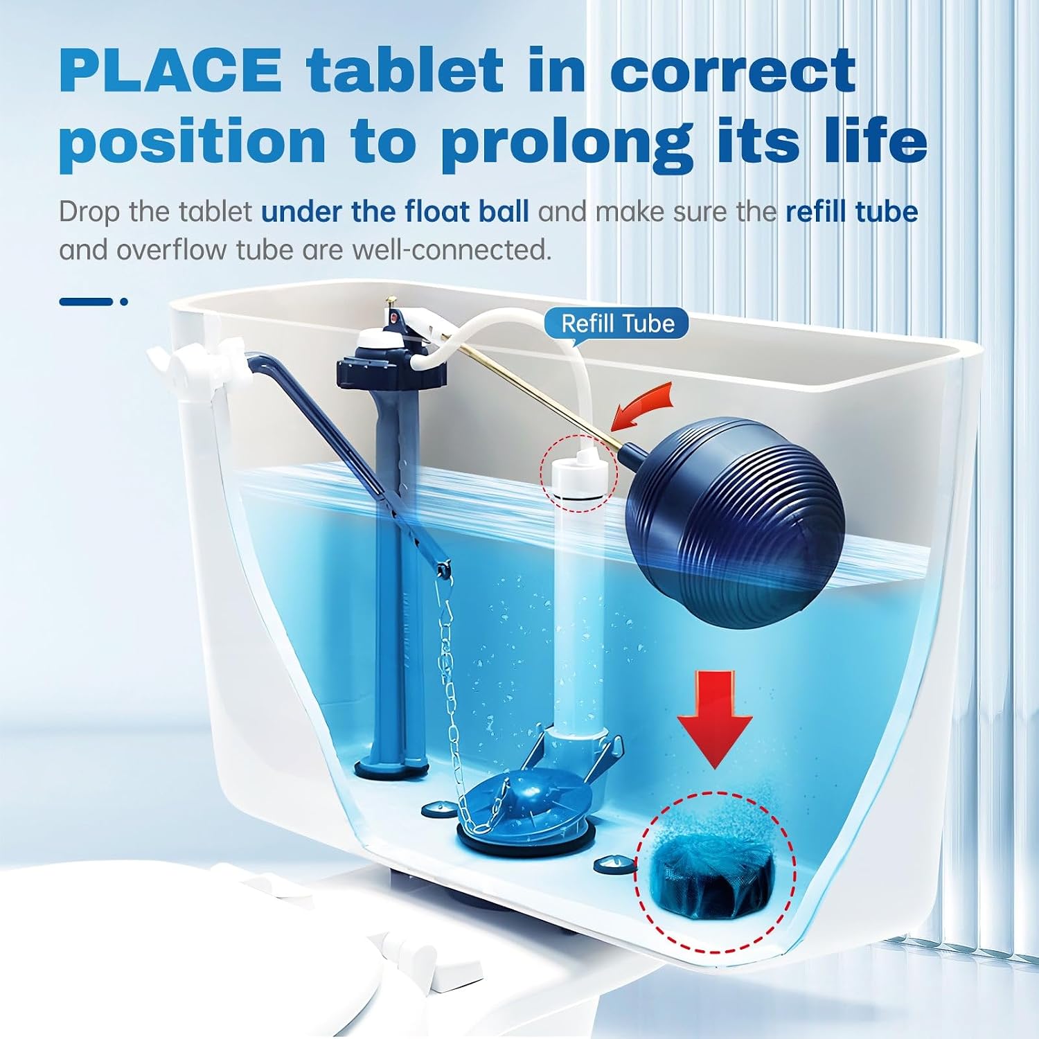Thumbnail 1 de Vacplus Toilet Bowl Cleaner Tablets, 12-Pack, Blue Water, Sustained-Release