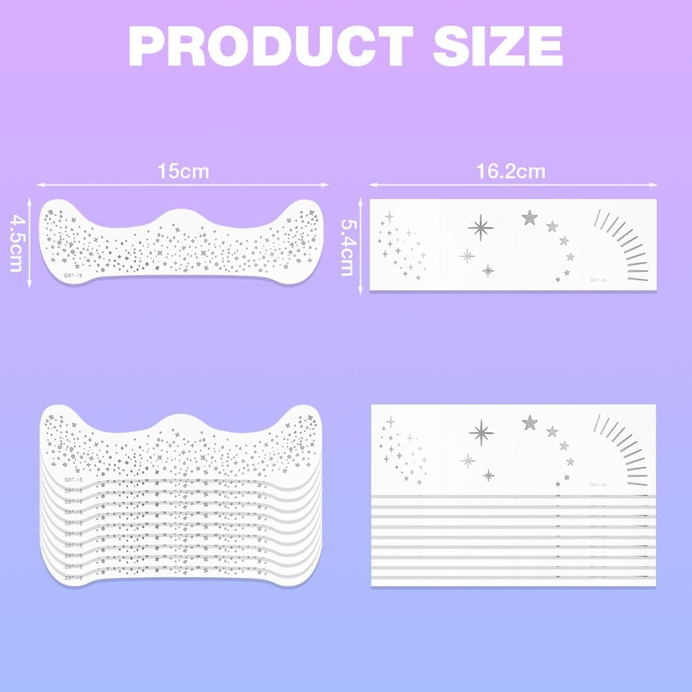 Detalle 2 de AOOWU 20 Sheets Glitter Freckles Face Tattoo