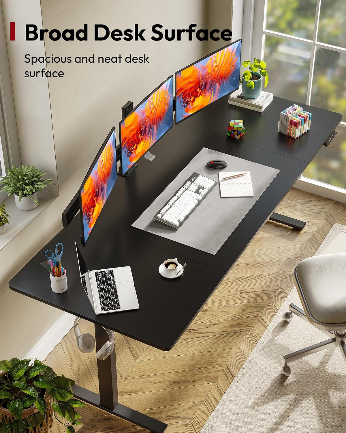 Detalle de SANODESK 156E Electric Standing Desk, 79" x 32" Top, Four Memory Presets