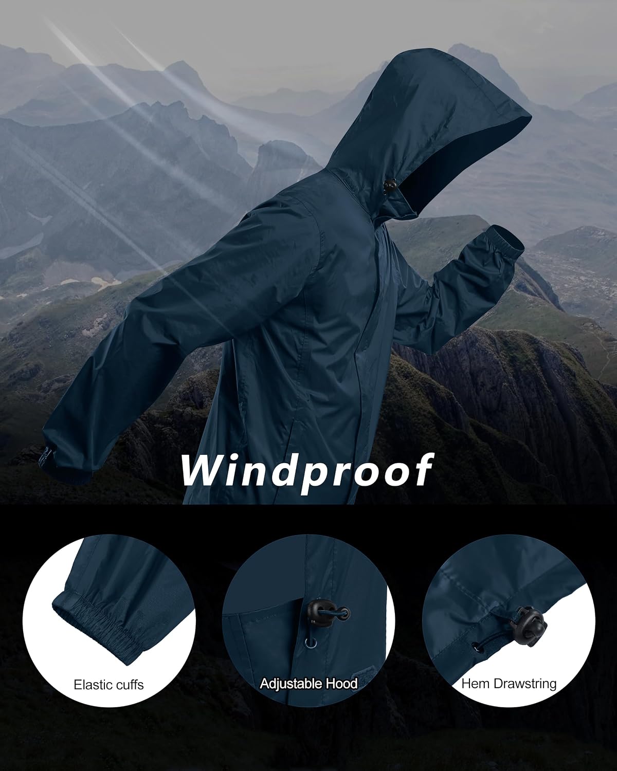 Thumbnail 3 de Outdoor Ventures Mens Lightweight Waterproof Jacket