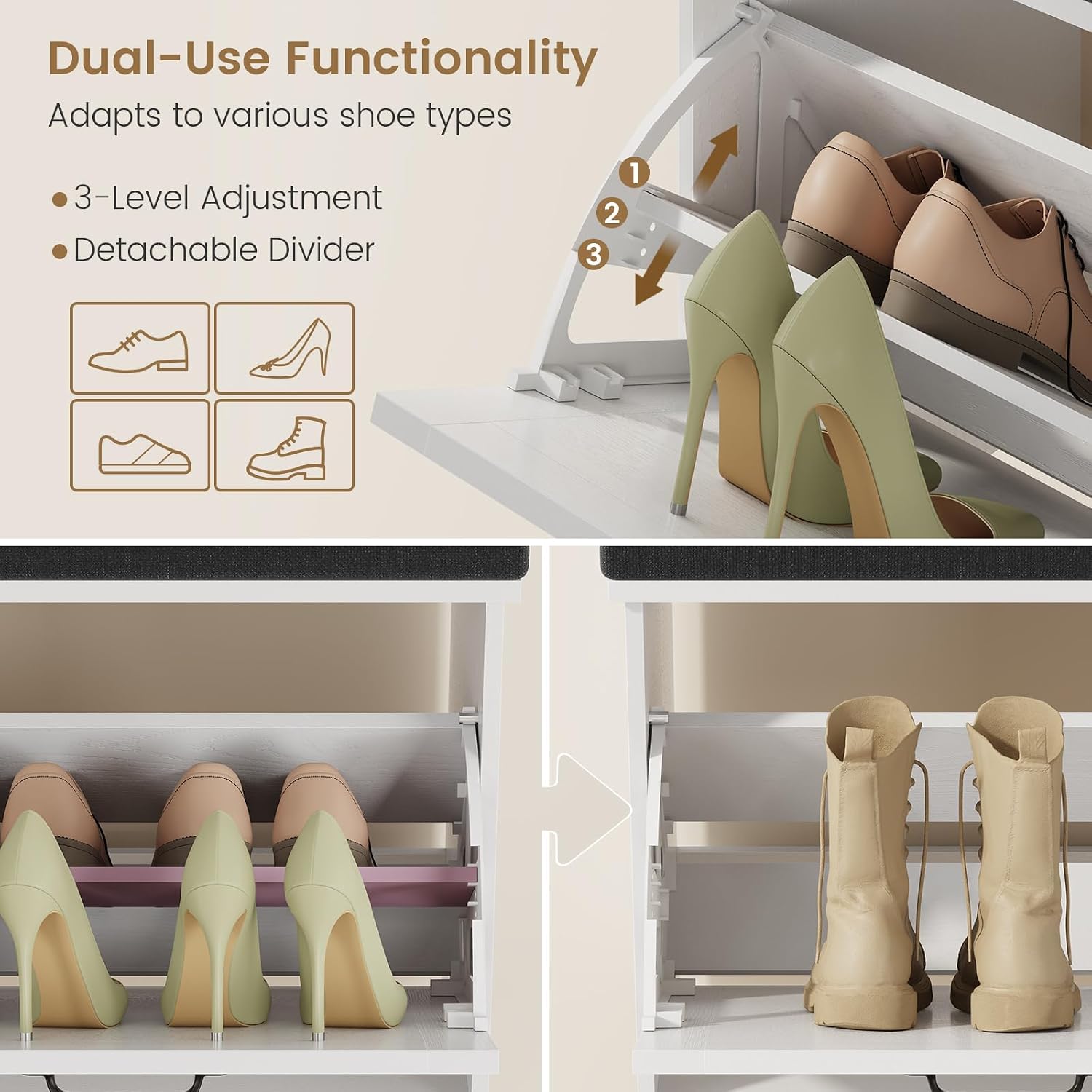 Thumbnail 5 de Draelibor Shoe Storage Bench 39.4 in