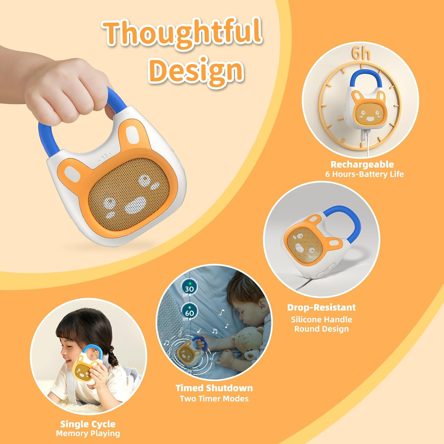 Detalle de alilo Pocket Bunny: Portable Kids Music Player with 120+ Preloaded Stories & Music