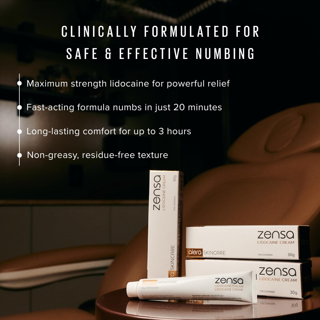 Detalle 2 de Zensa ZENSA-1PK 5% Lidocaine Numbing Cream, 30g Water-Based Formula