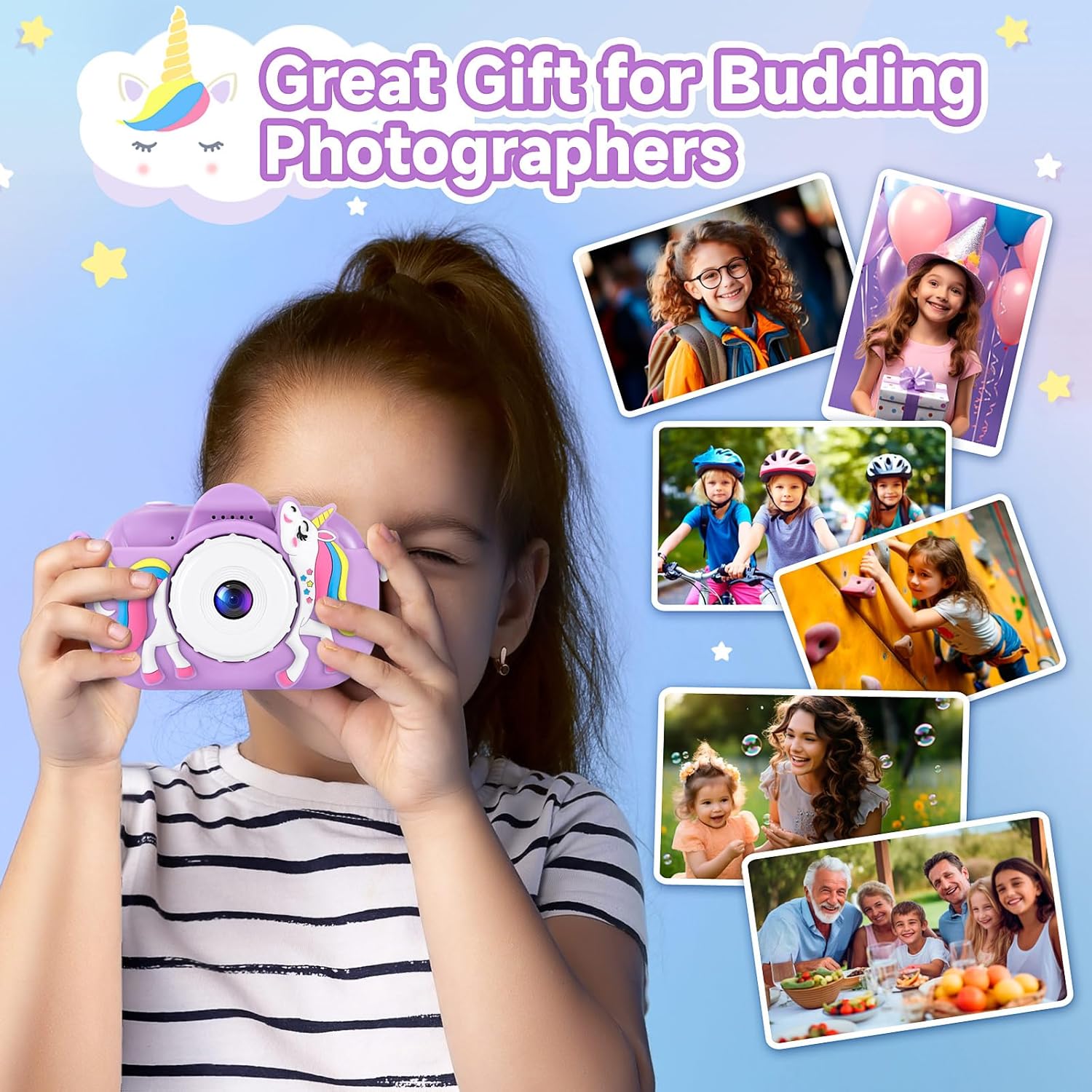Detalle 2 de MAVOKIS Kids Camera 1080P with 32GB card