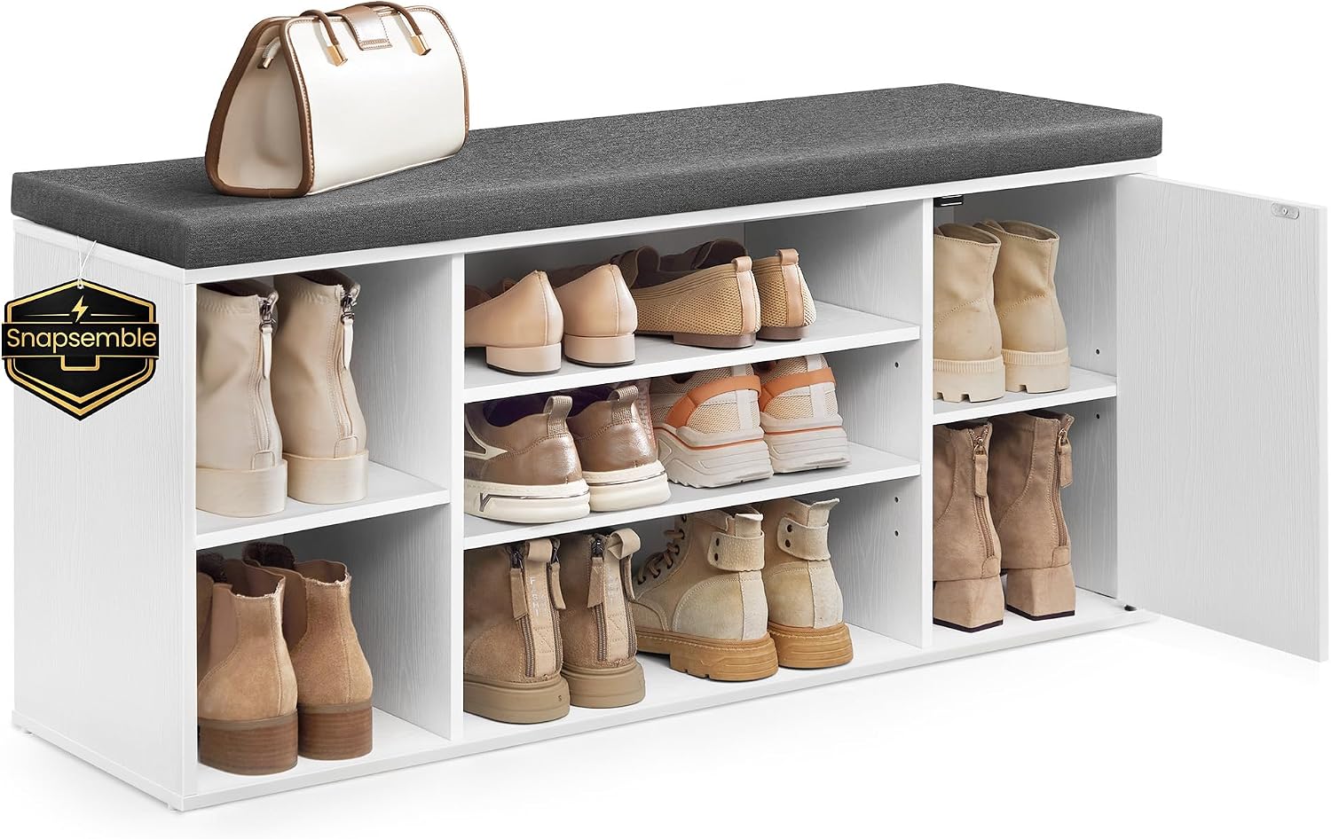 Detalle de SONGMICS Shoe Storage Bench, 41-Inch