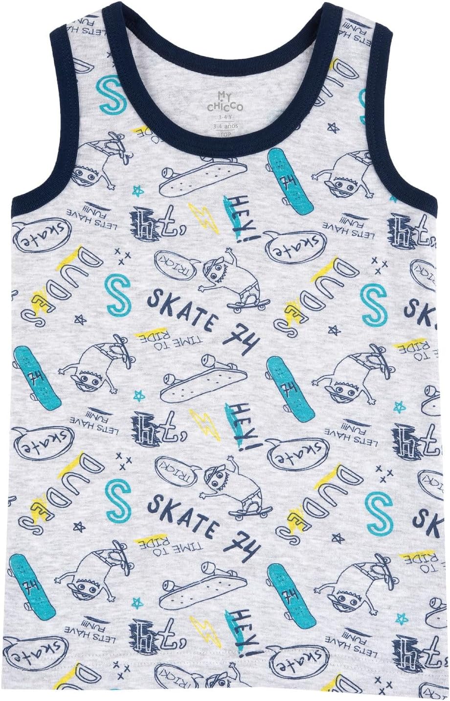 Thumbnail 3 de Chicco Débardeurs Enfant en Coton – Lot de 4, motifs modernes, coton bio et confort durable