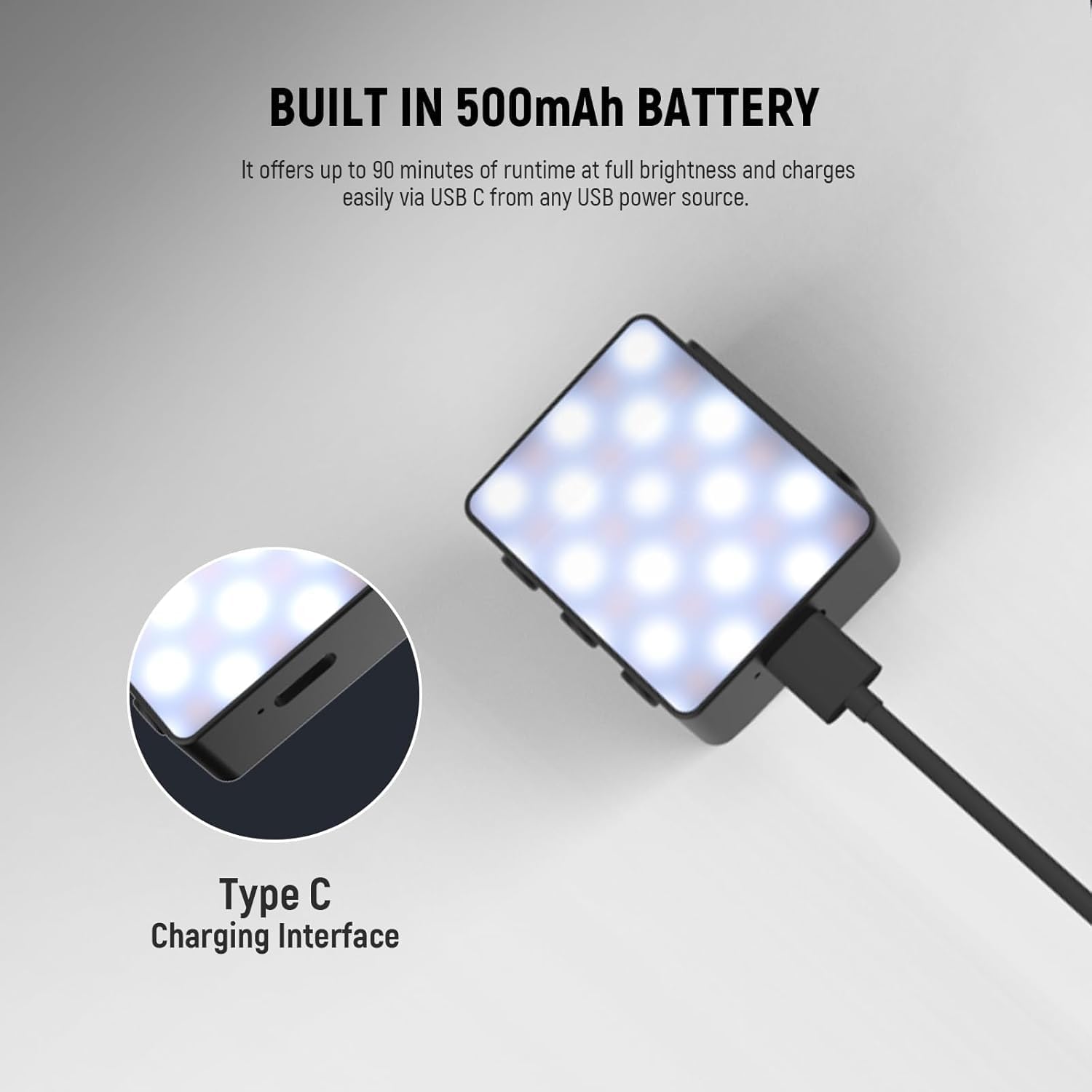 Detalle 2 de NEEWER BASICS Bi Colour Magnetic Camera Auxiliary Light for DJI Osmo Pocket 4 & 3