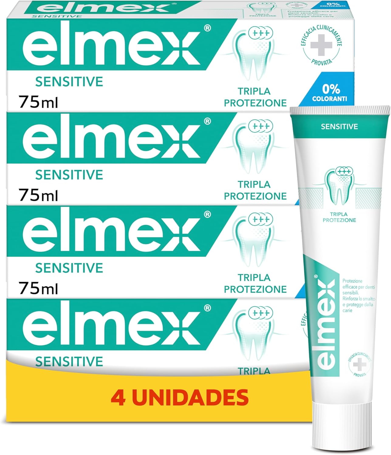Detalle de Elmex Sensitive 4x75 ml: Pasta dental para dientes sensibles