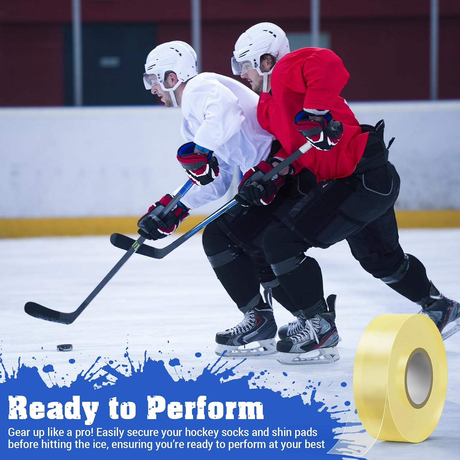 Detalle 2 de AGUZXTM Clear Hockey Tape, 6-Pack, 25 m Rolls for Socks and Shin Guards