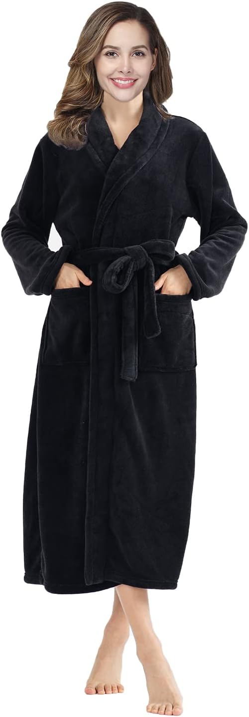Thumbnail 4 de RONGTAI Women's Bathrobe: Fleece Plush, Warm, Long Length