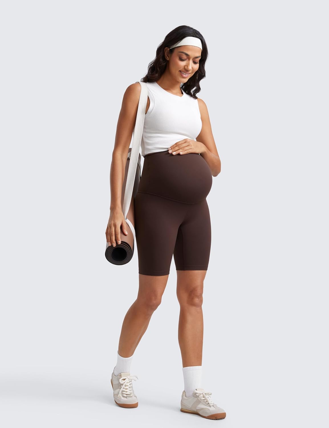 Detalle de CRZ YOGA Butterluxe short de maternité pour le yoga (femmes), longueur 20 cm