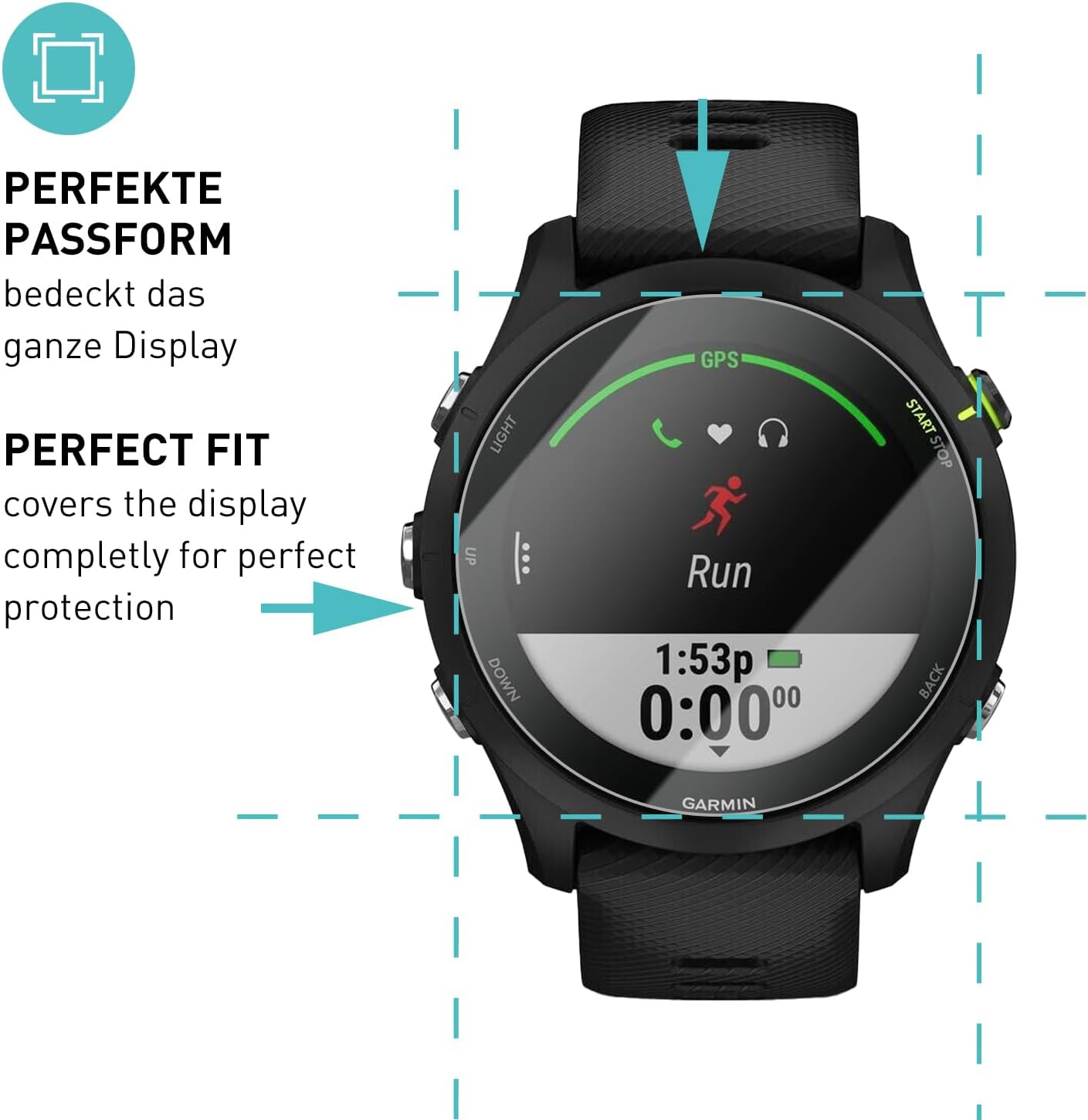 Thumbnail 2 de SmarTect Glass Screen Protector for Garmin Forerunner 255/255 Music, 3-Pack
