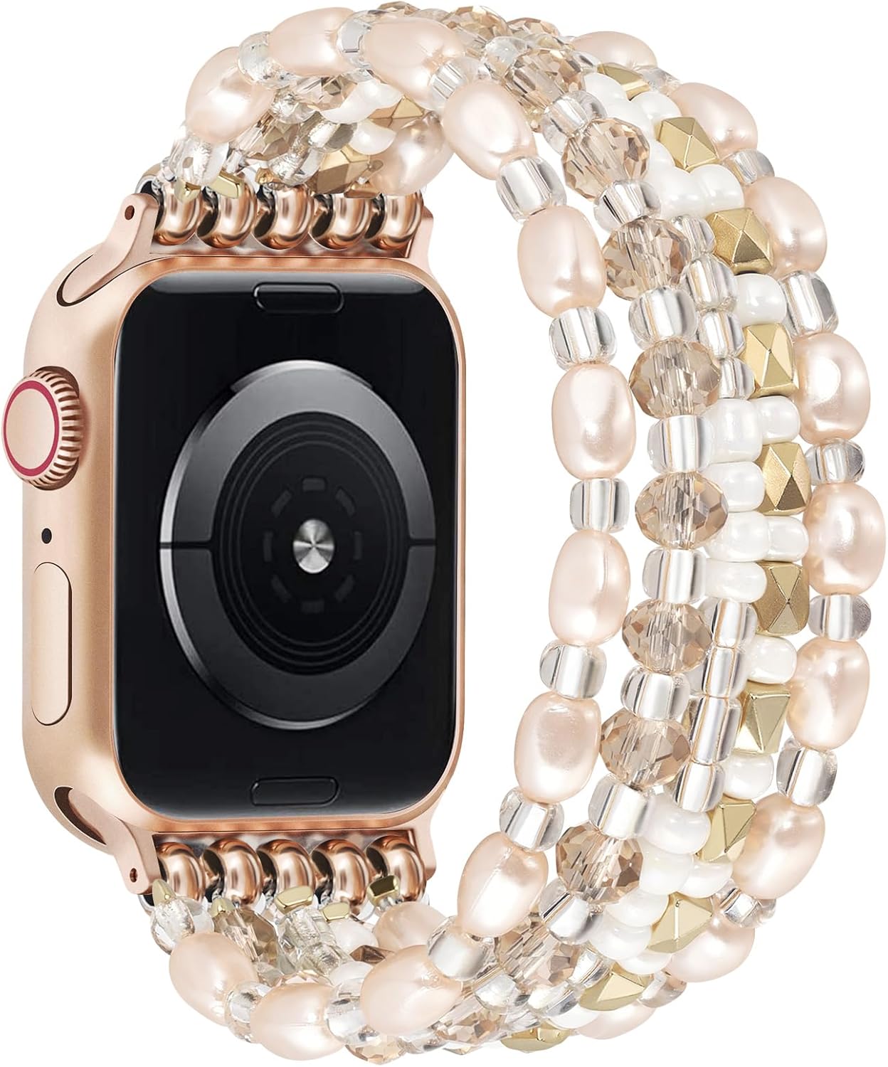 Thumbnail 6 de VISOOM Beaded Boho Bracelet for Apple Watch—Pearl Wrap Stretch Band (38–42mm) for Series 1–10, SE