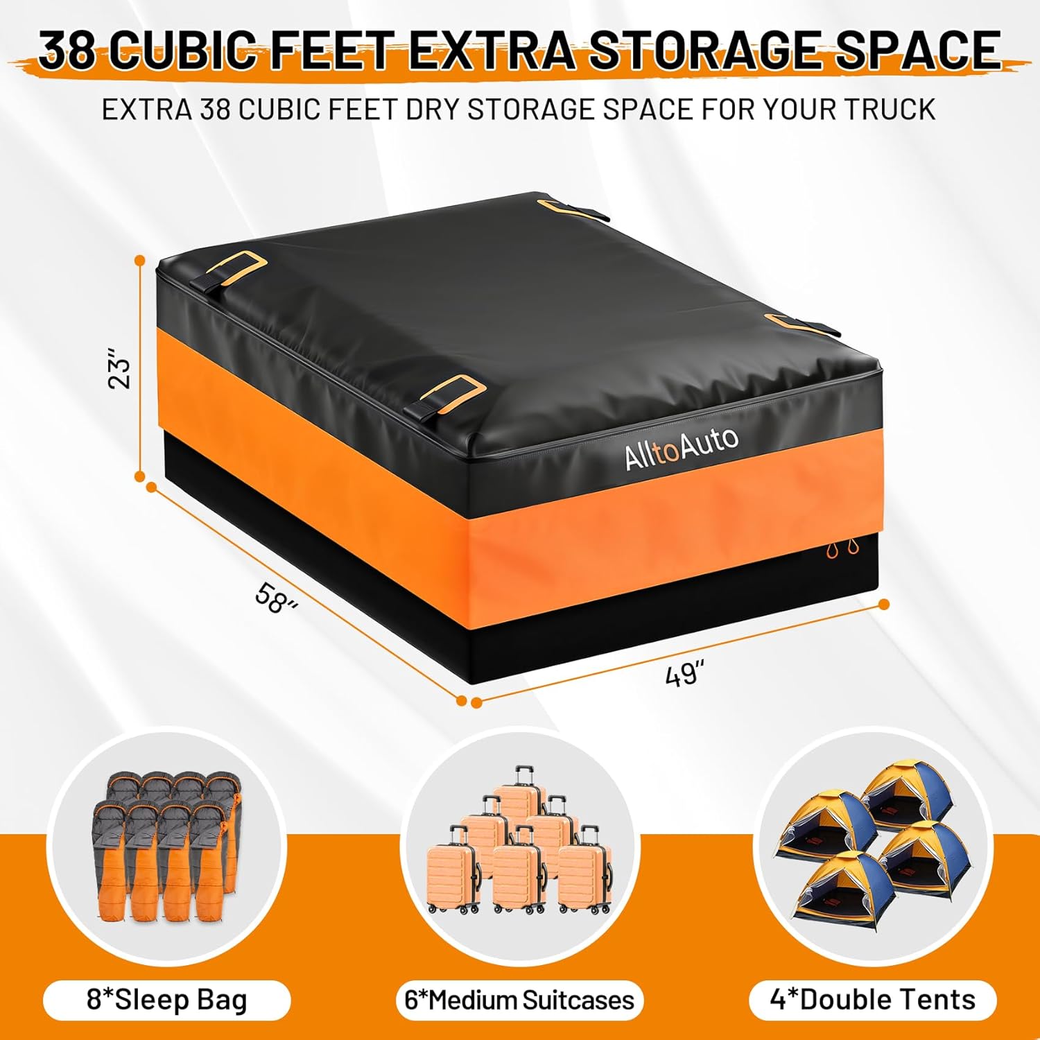 Thumbnail 1 de Jumbo 38 CuFt Truck Bed Cargo Bag: 100% Waterproof Heavy-Duty Storage for Full-Size Trucks