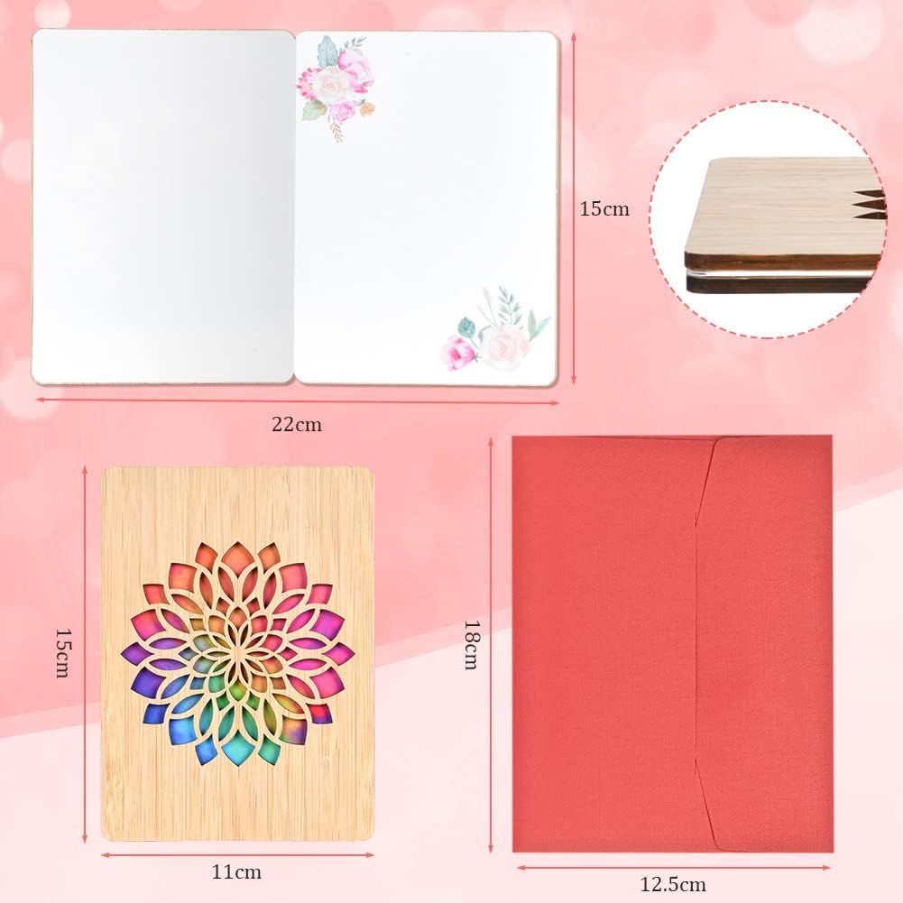 Thumbnail 1 de Vicloon Wooden Greeting Cards: Bamboo, sunflowers design, a timeless keepsake