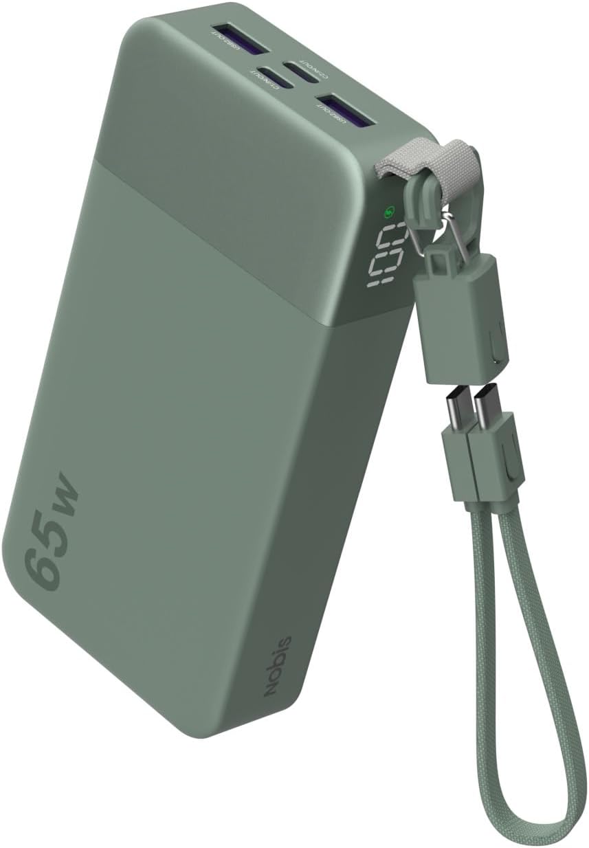 Detalle de NOBIS N2971 65W 20000mAh Power Bank with Digital Display and USB-C