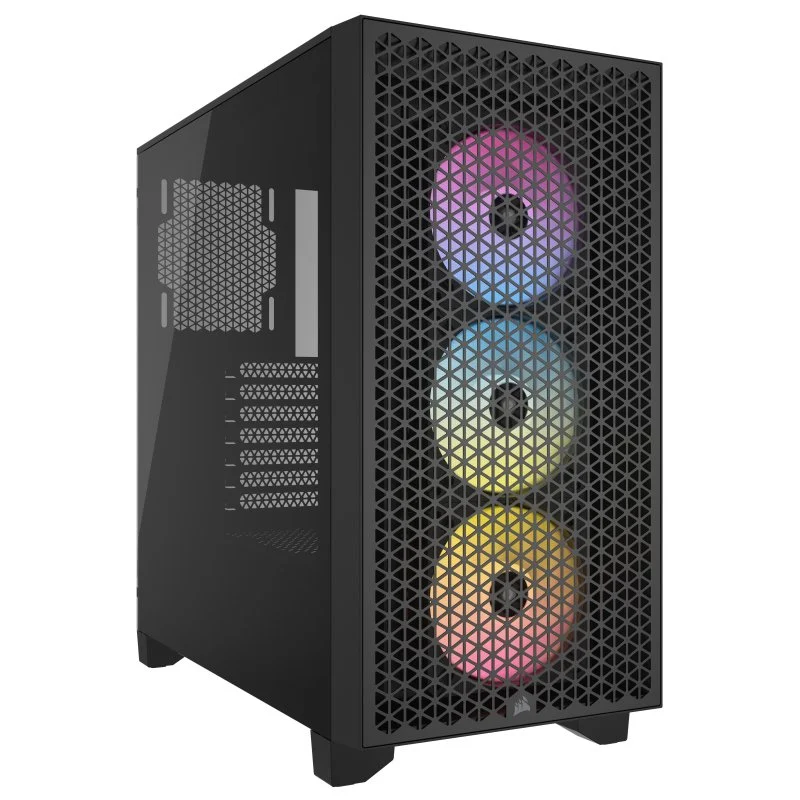 Detalle de Corsair 3000D RGB AIRFLOW negro, cristal templado 🖥