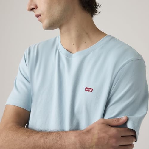 Detalle de Levi's SS Original Hm tee Forget-Me-Not: camiseta básica atemporal con logotipo discreto