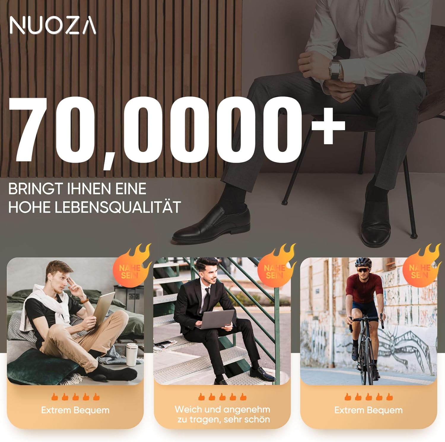 Thumbnail 6 de NUOZA Socken Herren 12 Paar Sportsocken Baumwolle
