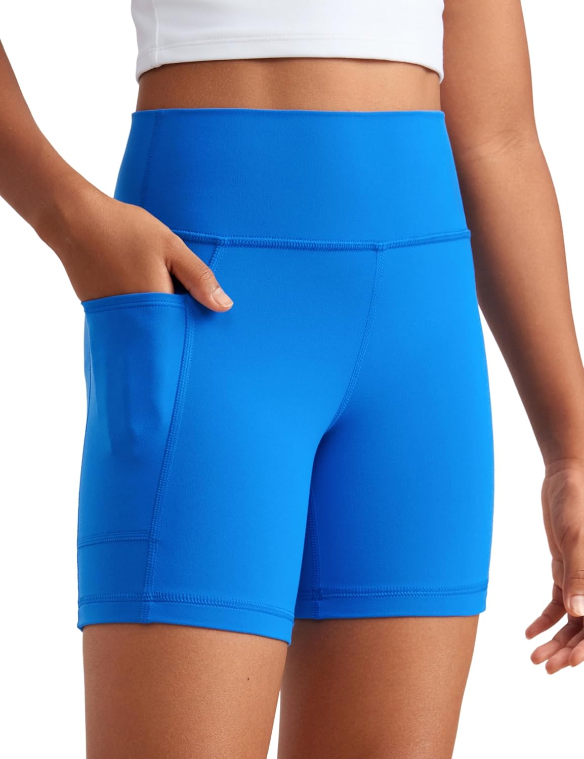 Detalle de CRZ YOGA Ragazze Butterluxe Athlétique Motard Shorts con Tasche