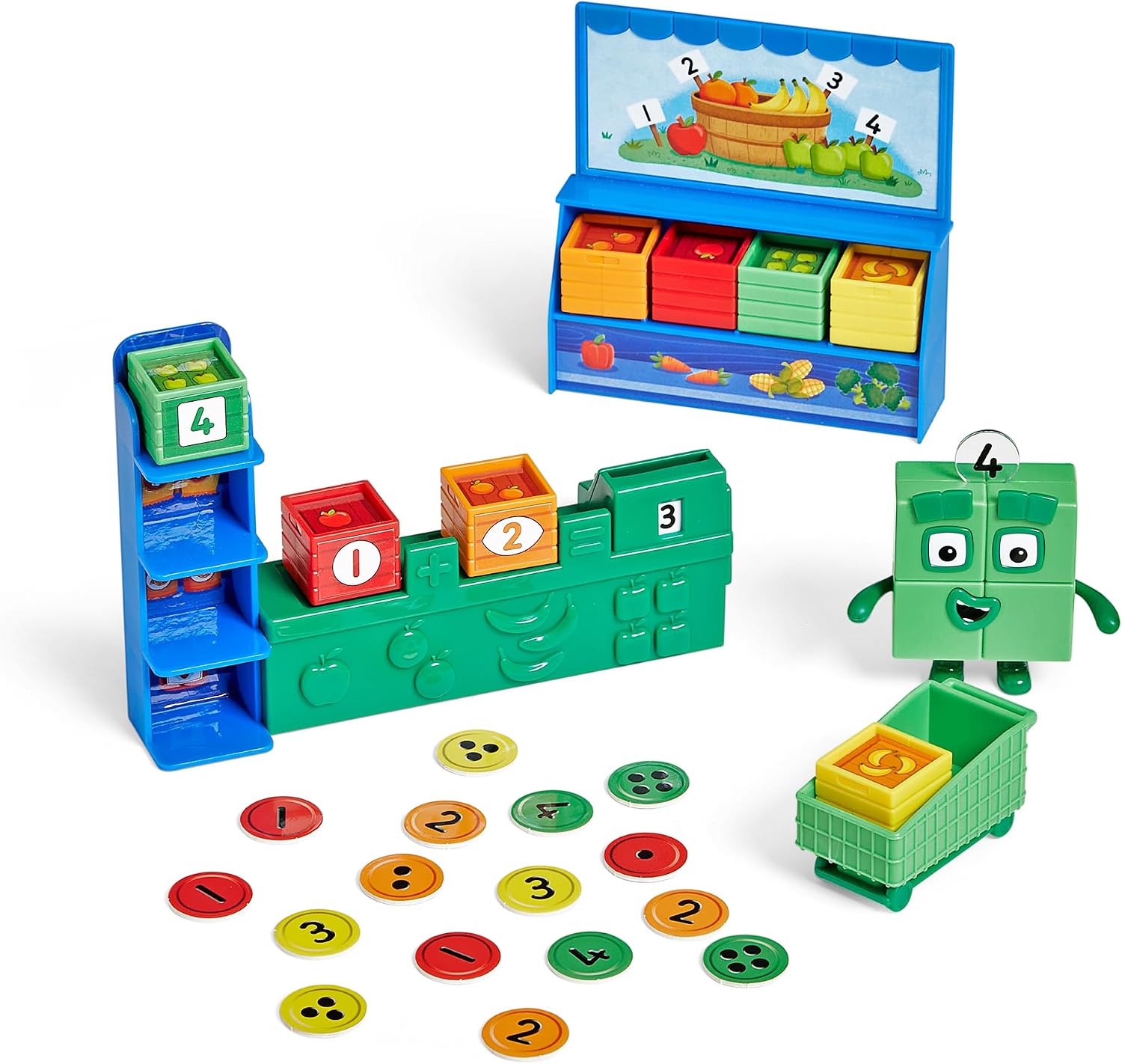 Detalle de Learning Resources Numberblock Vier – Verkaufs- und Zählspaß für Kinder ab 3 Jahren