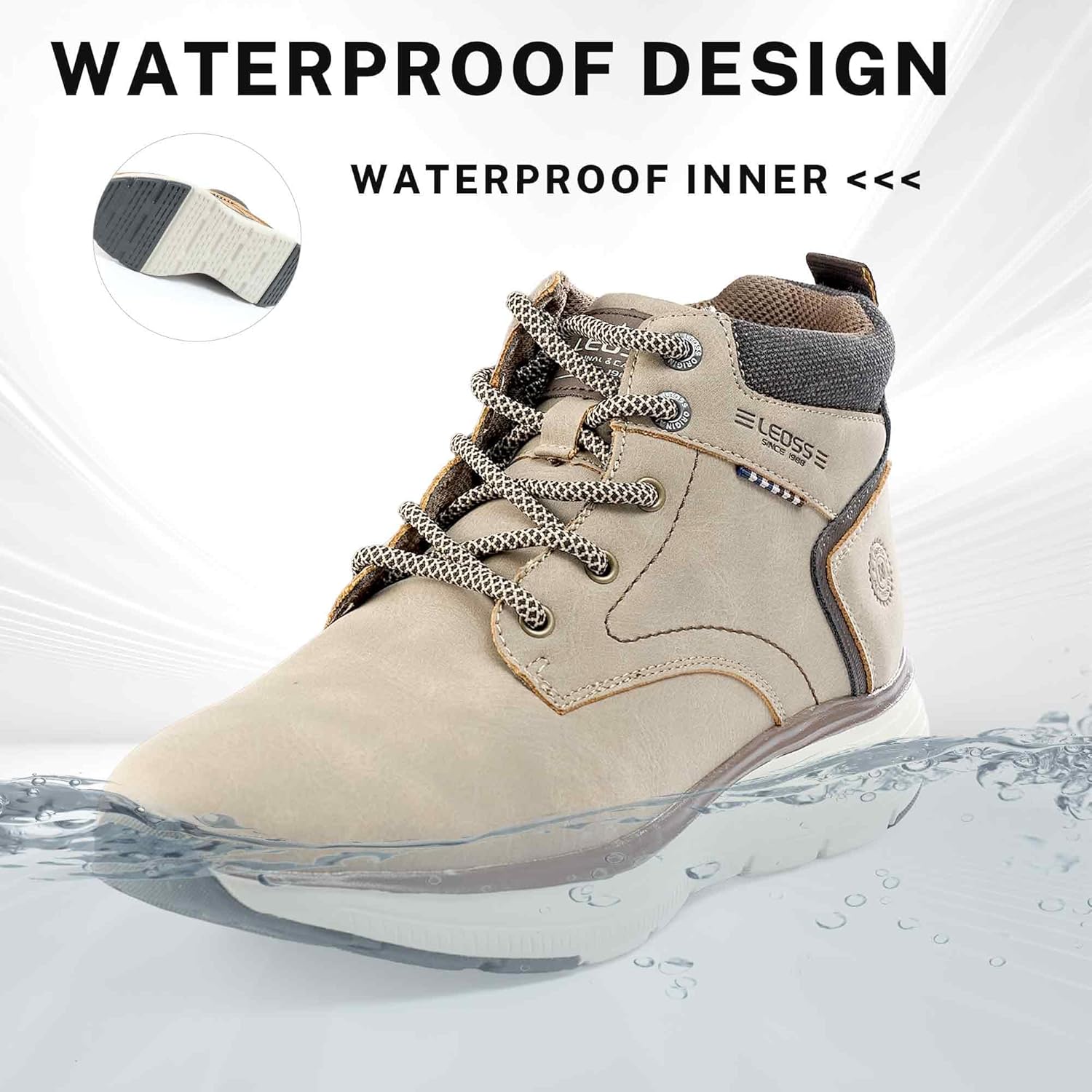 Thumbnail 1 de LEOSS ORIGINAL Uomo Sneakers High Top: leggere e traspiranti per camminare in autunno e inverno