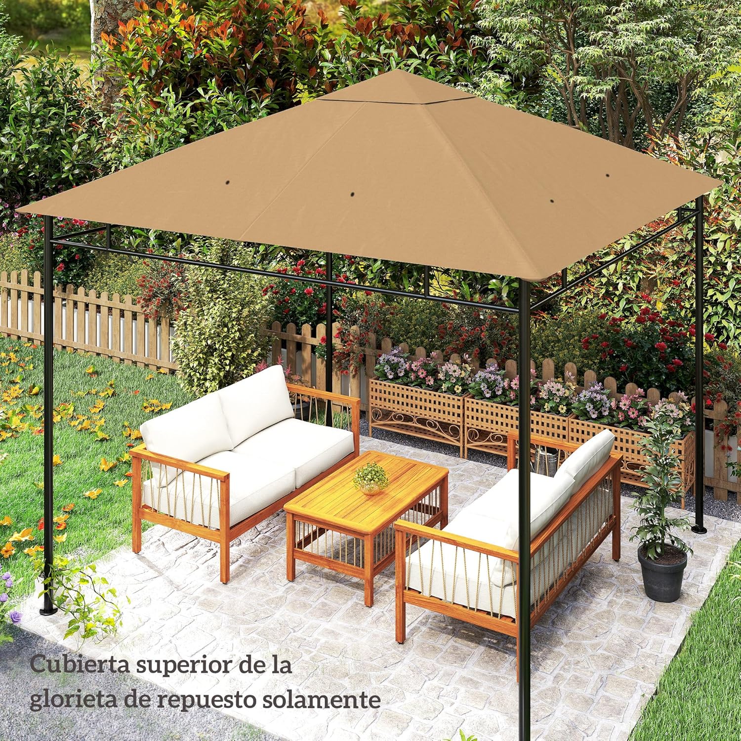 Thumbnail 5 de Outsunny techo de repuesto 300x300 cm cenador beige