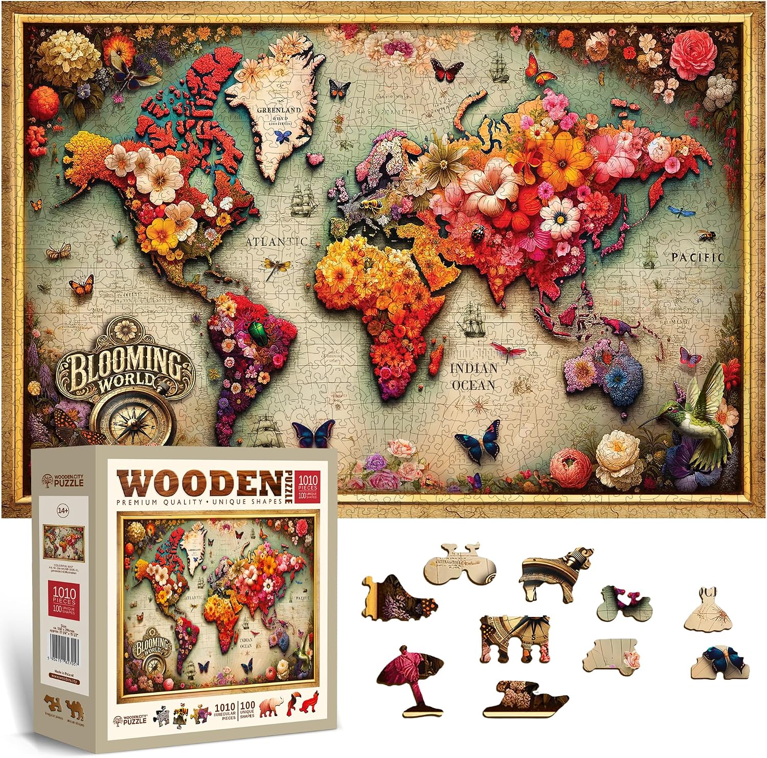 Detalle de WOODEN.CITY Holzpuzzle 1000 Teile 52 x 37,5 cm