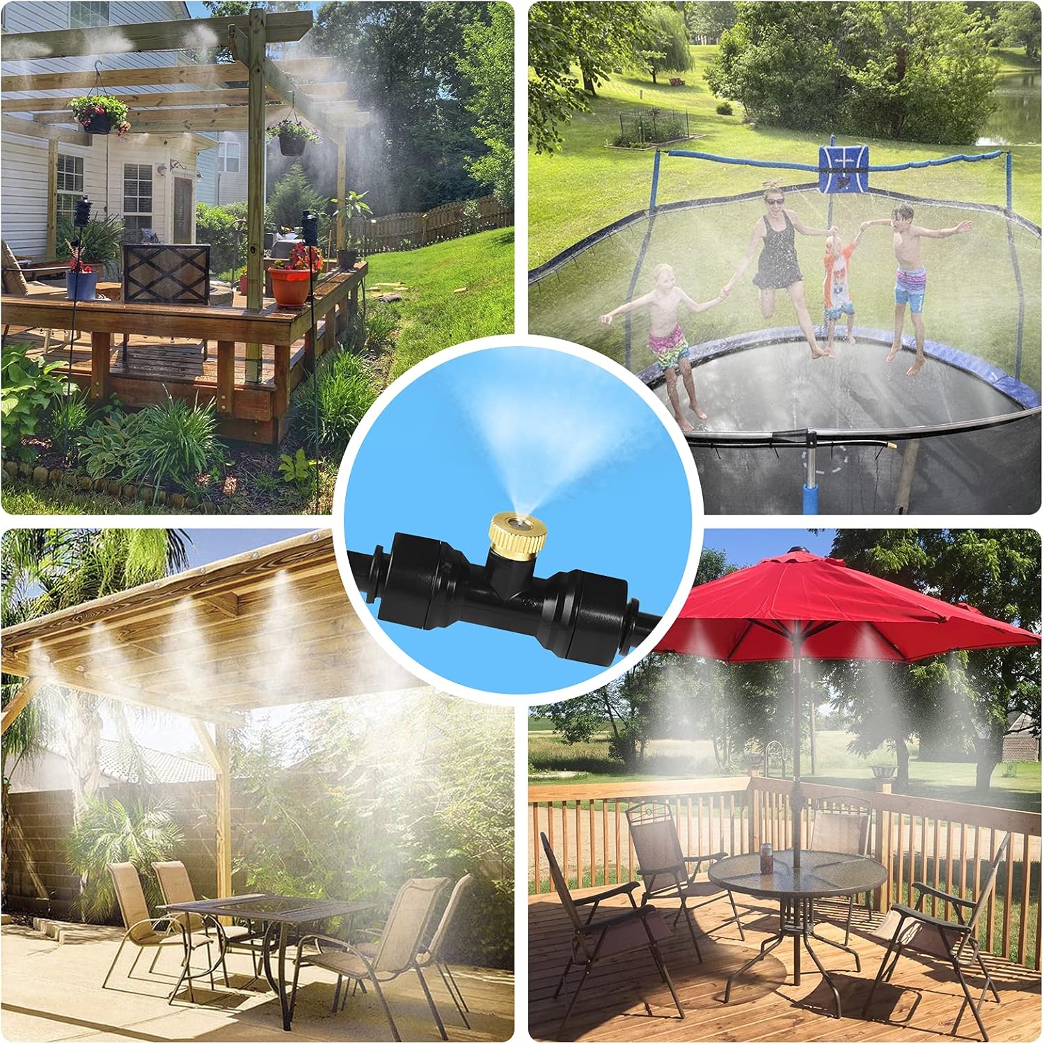 Thumbnail 4 de Bonviee No1 75FT Outdoor Misting System with 28 Nozzles and Brass Adapter