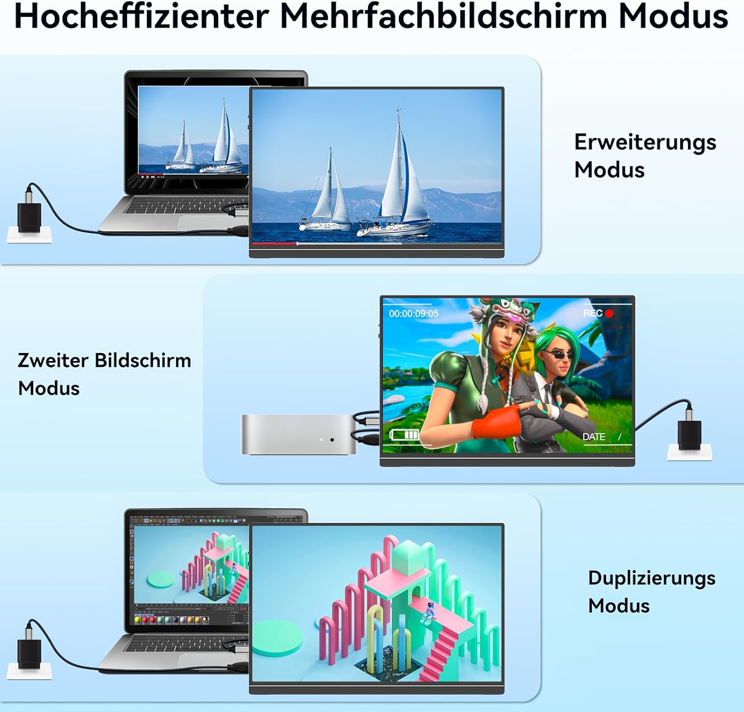 Detalle 1 de Veout 16 Zoll Portable Monitor mit IPS
