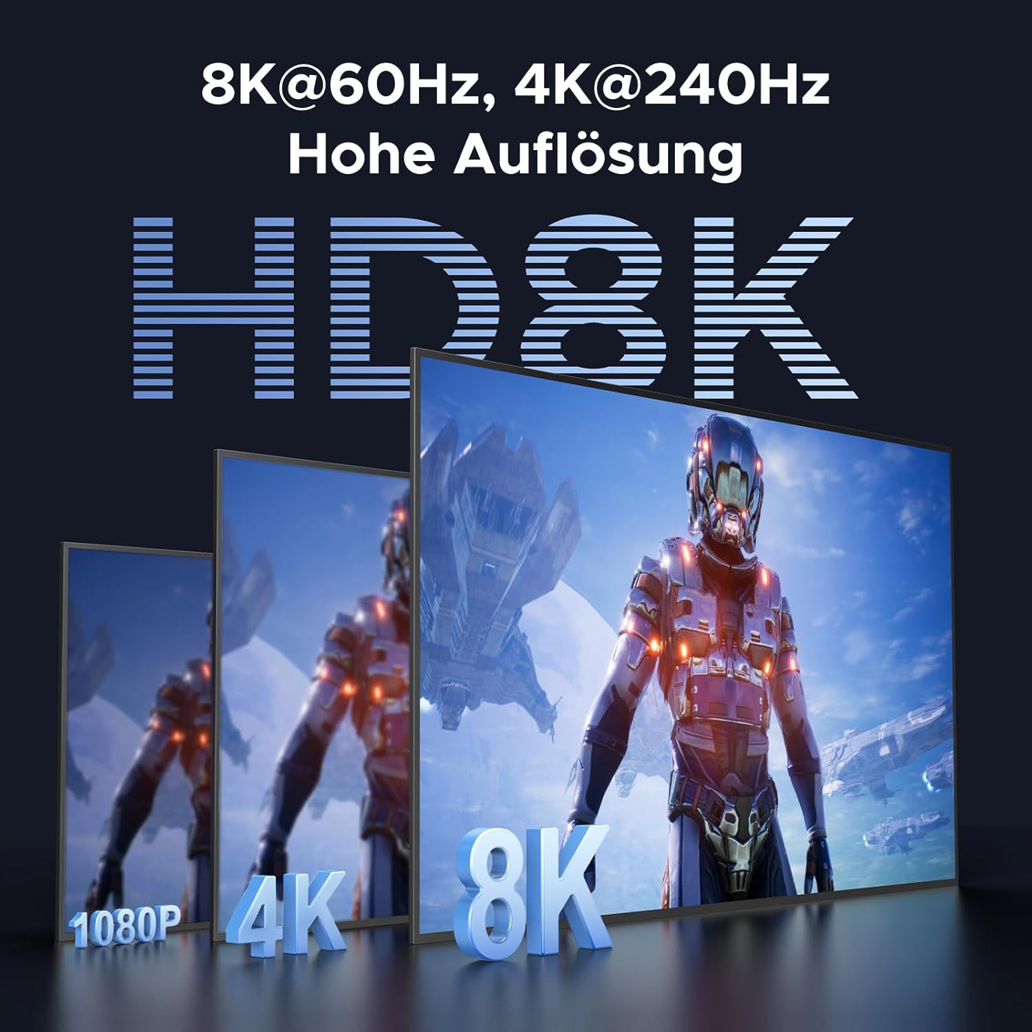 Thumbnail 4 de UGREEN HDMI+DisplayPort KVM Switch 2-PC für 3 Monitore, 8K60Hz, 4×USB 3.0 (Tasten- und Desktop-Controller)