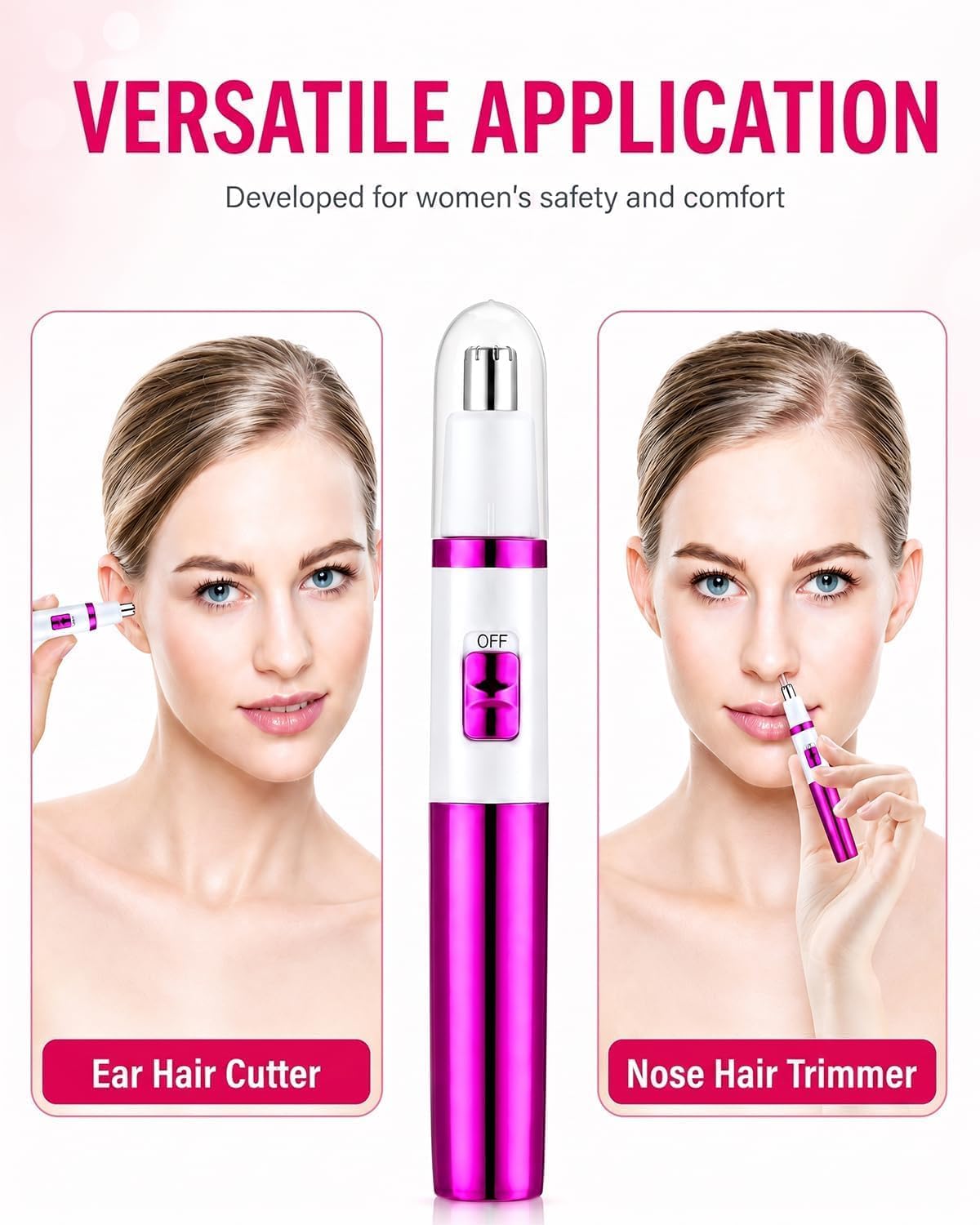 Detalle de NUMIFUN C421-ZZCDE neushaartrimmer voor dames, waterdicht, 6500 tpm