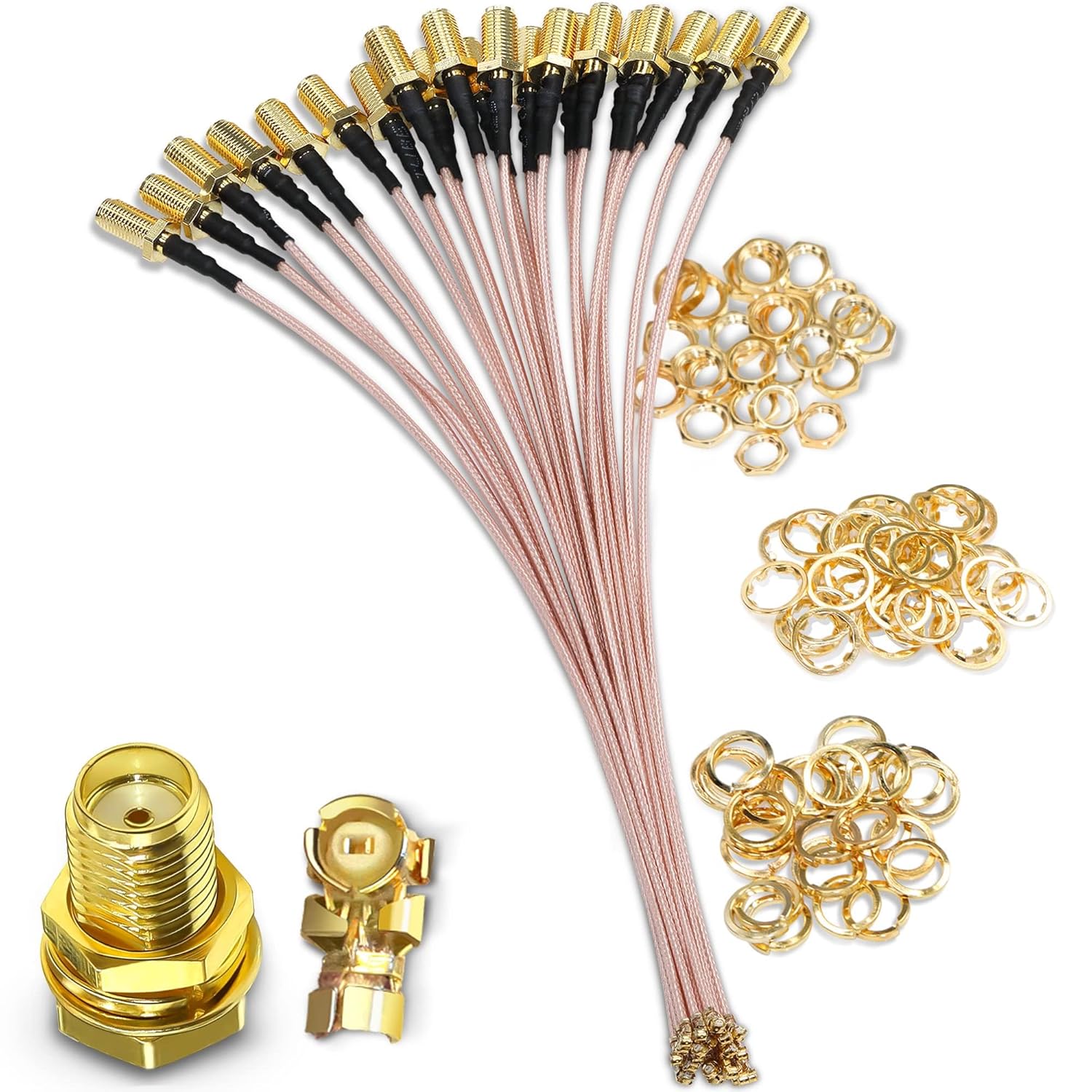 TUOLNK 5pcs 6-Inch SMA Female to U.FL IPX MHF1 Coaxial Adapter Cable (RG178) Jumper Pigtail