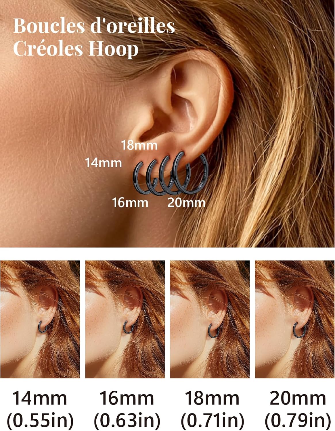 Thumbnail 4 de Silvora Petit Créole en Argent 925 massif – Boucles d’oreilles huggie 6–20 mm