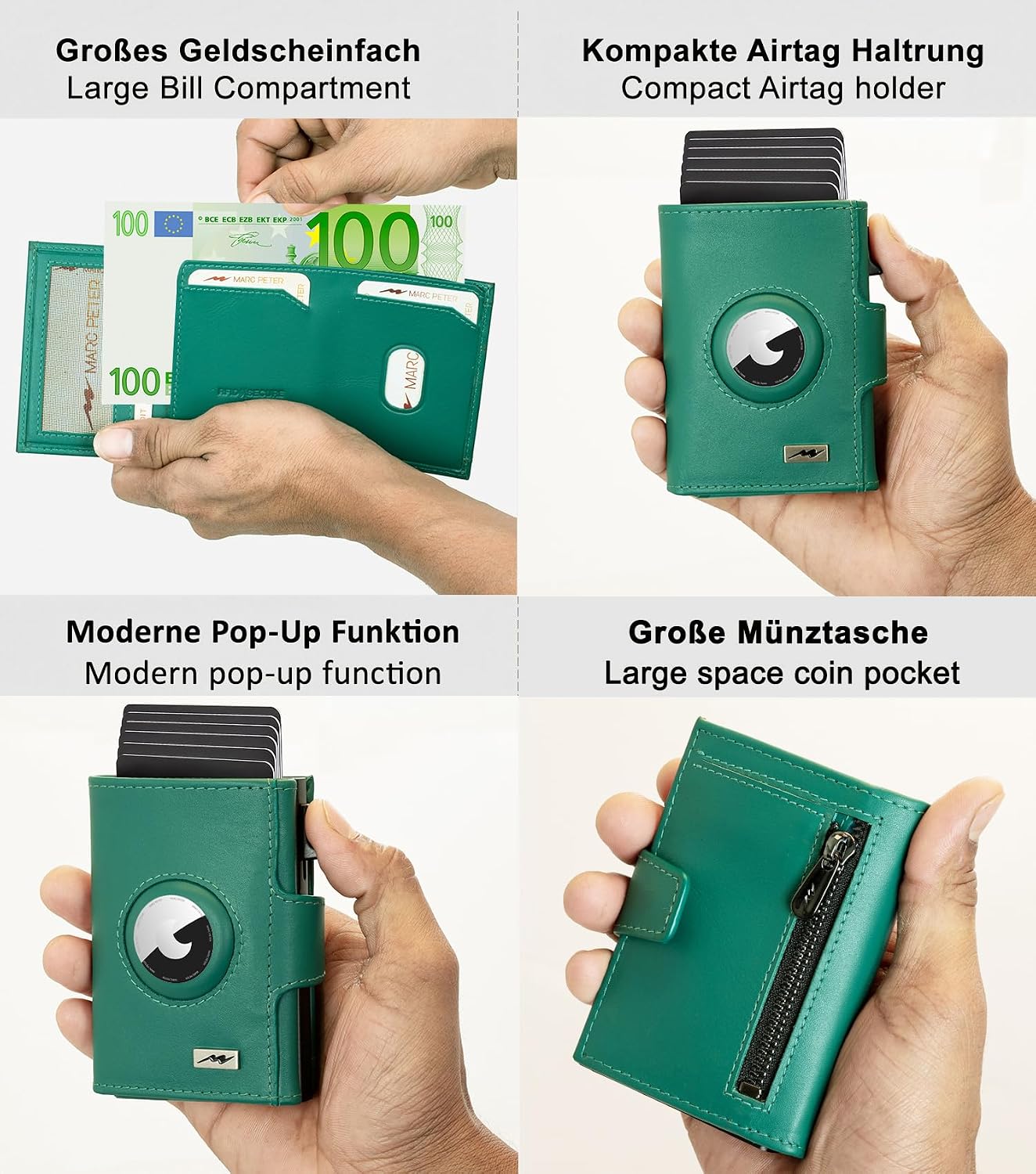 Thumbnail 3 de Marc Peter Chicago Leder Slim Wallet 9,6×6,7×2 cm