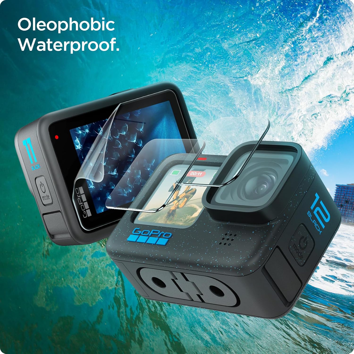 Thumbnail 6 de Kit Spigen verre trempé pour écran et protection caméra compatible GoPro Hero 12/11/10/9 Black (6 pièces)