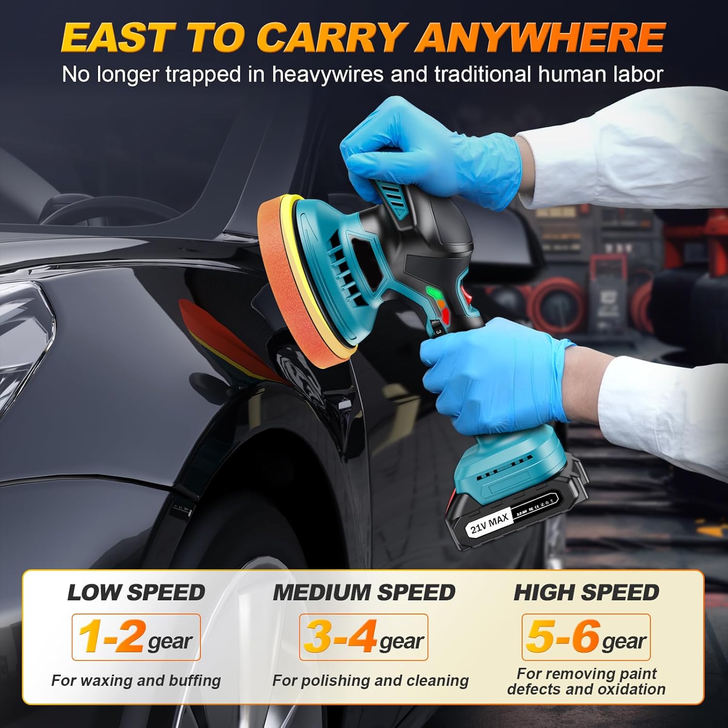 Thumbnail 4 de Akku Poliermaschine 150 mm Exzenter 2×21V